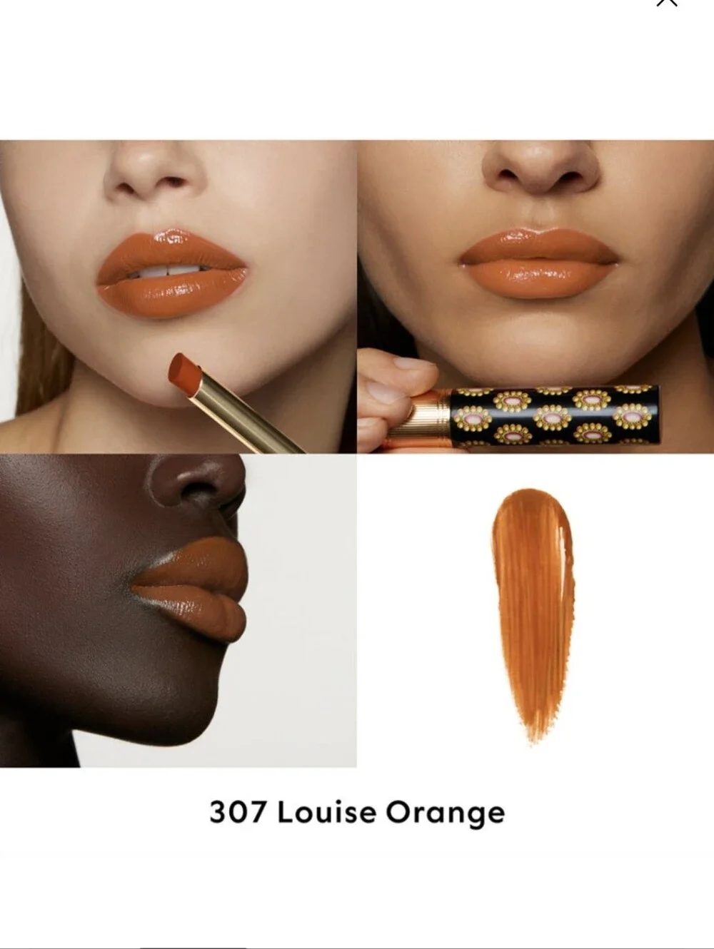 Gucci Rouge de Beauté Brillant Glow & Care Lipstick shade 307 Louise Orange